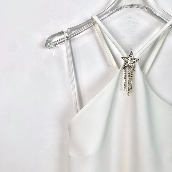 Miu Miu Ivory Sleeveless Dress With Star Embellishment & Cross Back Design Size - Picture 3 of 8